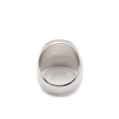 Elegant silver Square Round Signet Ring with a smooth, classic finish, free shipping