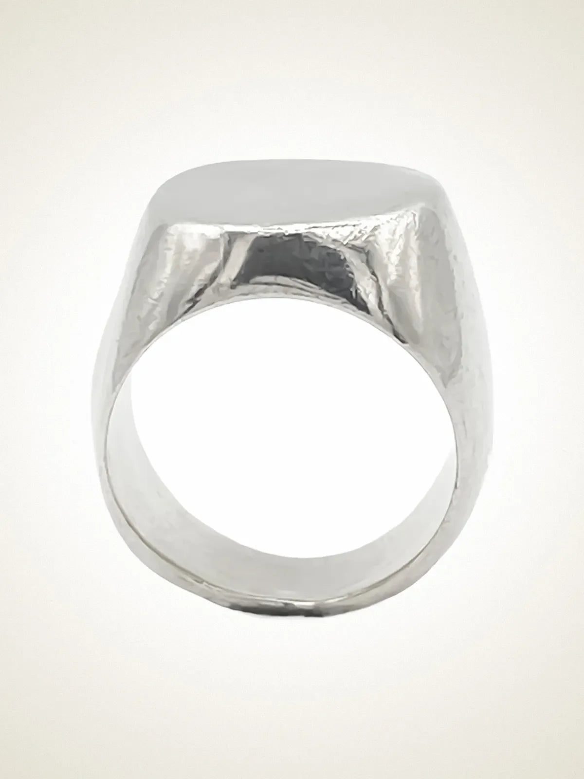 Handcrafted Square Round Signet Ring in Sterling silver, artisan jewelry, geometric design