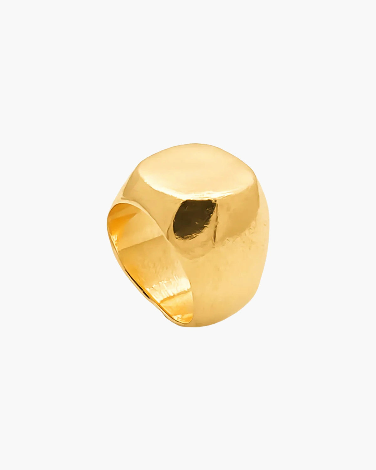 Square Round Signet Ring in 22ct gold vermeil