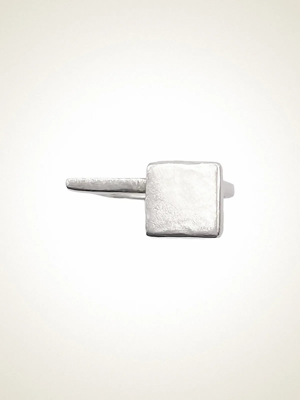 Square Top Signet Ring handmade luxury ring, 18ct Gold Vermeil finish, smooth polished surface, close-up