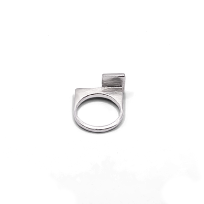 Brushed finish Square Top Signet Ring in light - sleek design minimal gold or silver free shipping