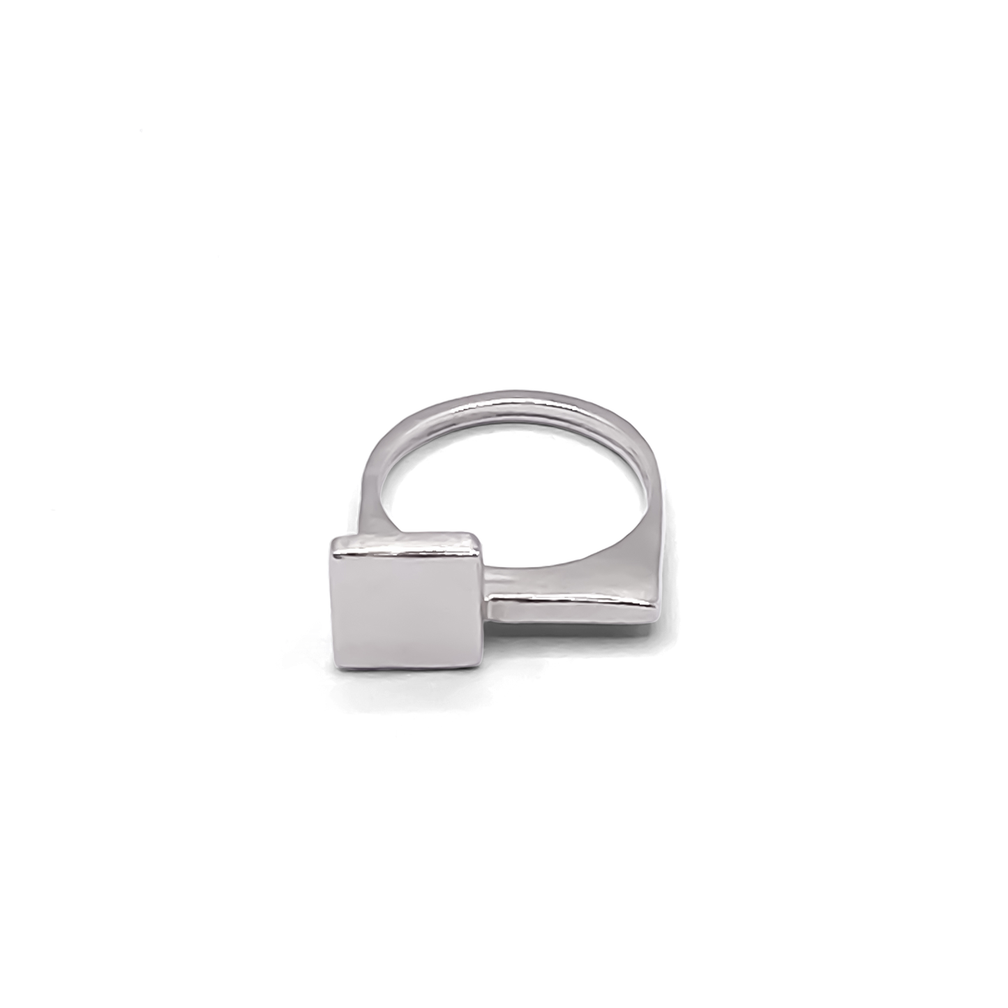 Edge-focused image of Square Top Signet Ring - sleek design minimal gold or silver free shipping