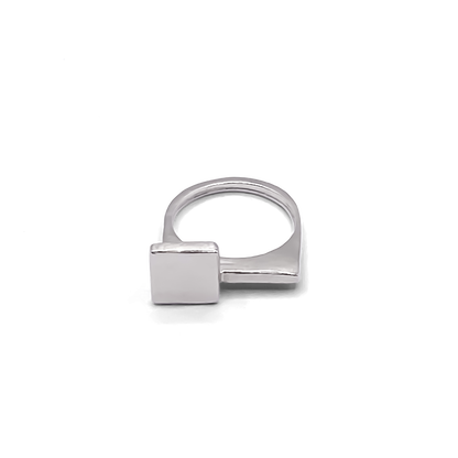 Edge-focused image of Square Top Signet Ring - sleek design minimal gold or silver free shipping