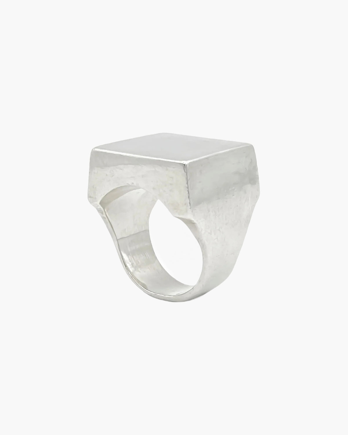 Handcrafted Square Signet Ring in Sterling silver, artisan jewelry, geometric design