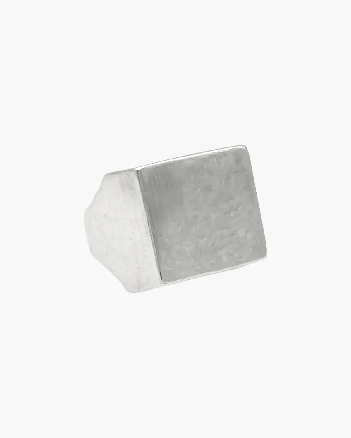 Premium Square Signet Ring handmade in Sterling silver, sophisticated look, worn view