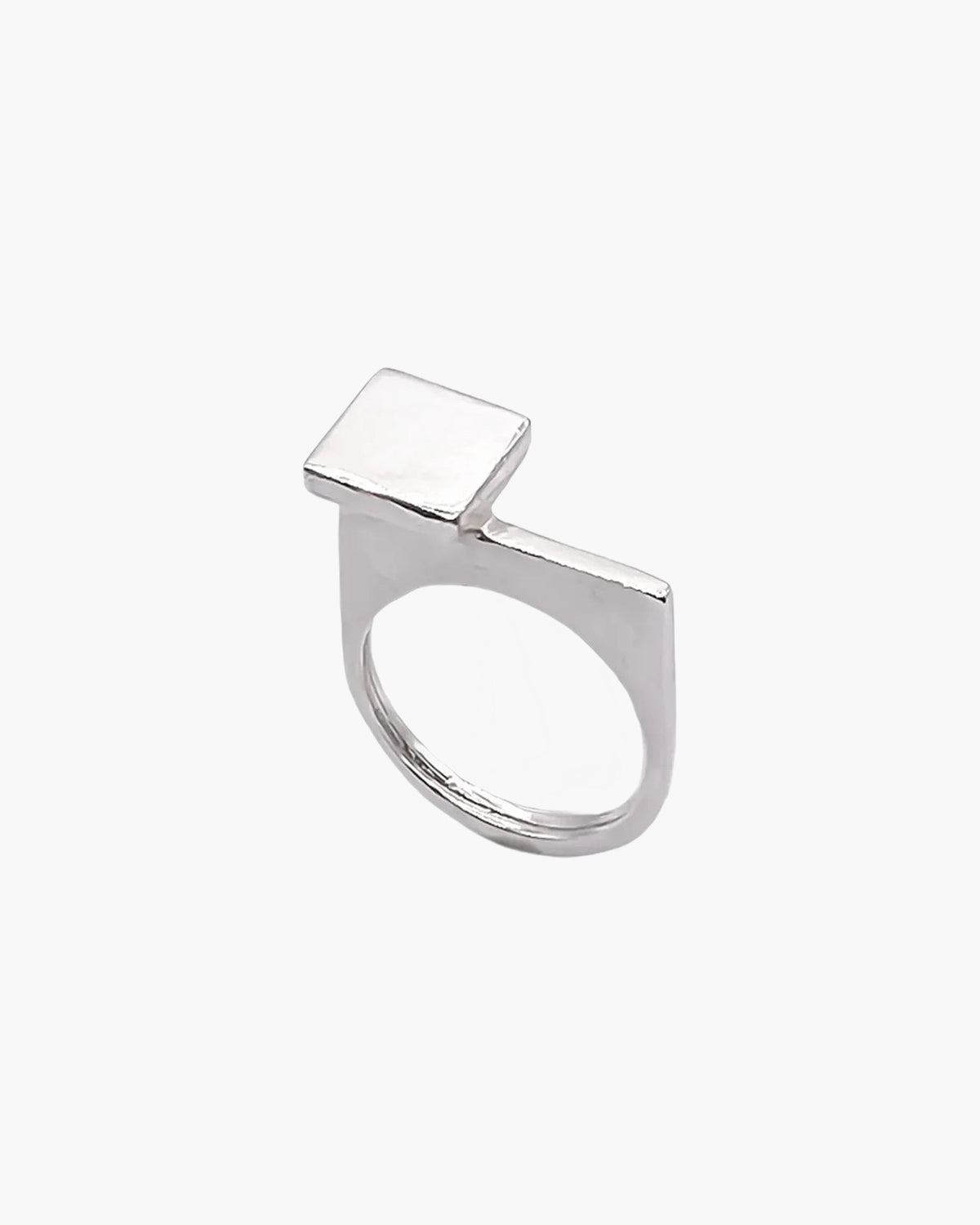 Square Top Signet Ring unique handcrafted ring, Patina, statement piece, product detail