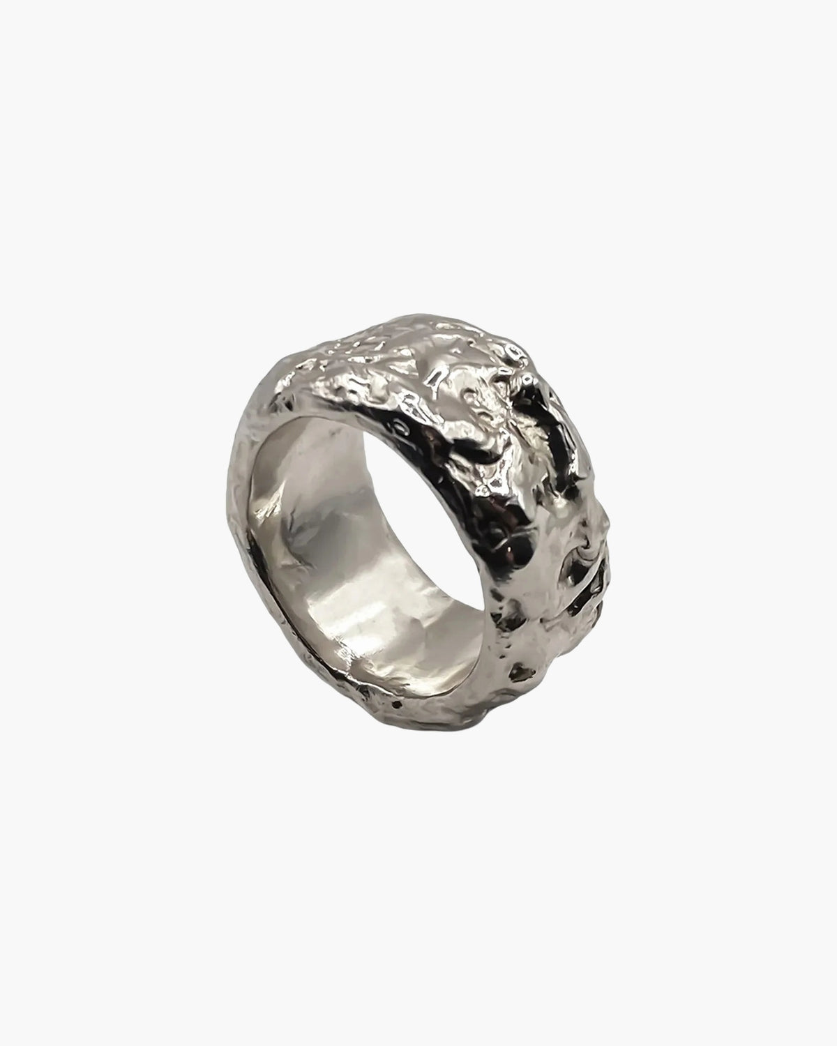 Sterling silver Stone Set Band Ring at an angle