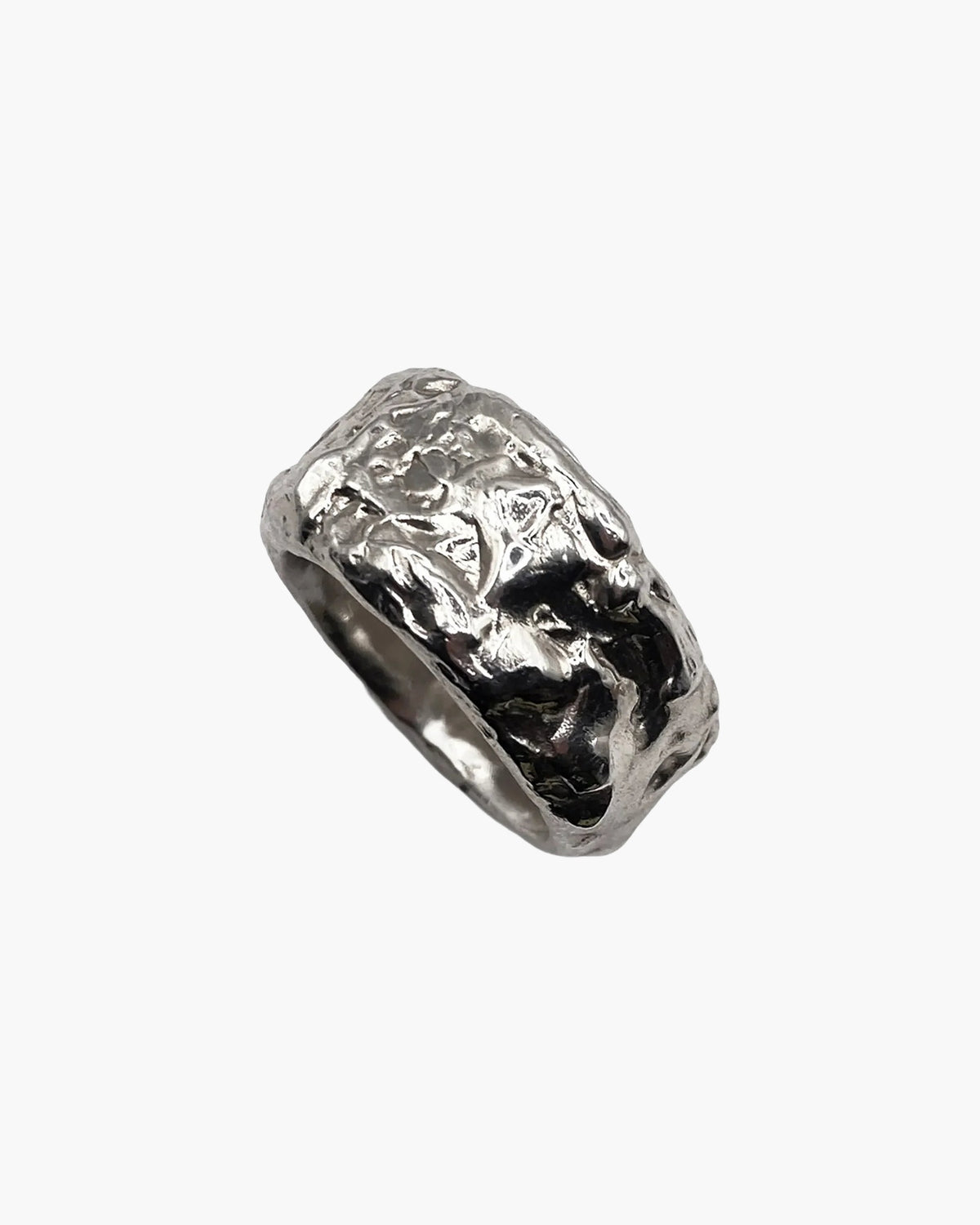 Sterling silver Stone Set Band Ring, side view