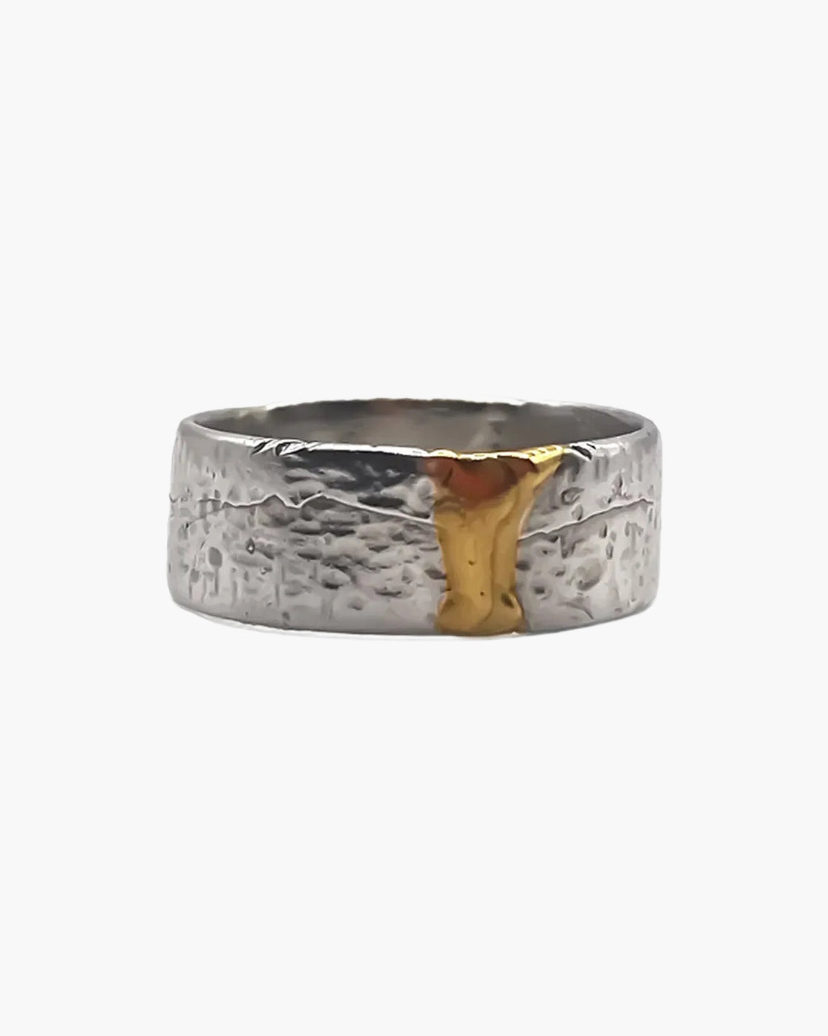 Handmade Strata Ring luxury jewelry, Patina, luxurious look, front view