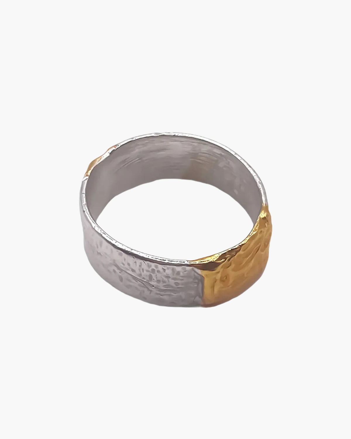 Strata Ring artisan designer ring in 18ct Gold Vermeil, chic style, different perspective