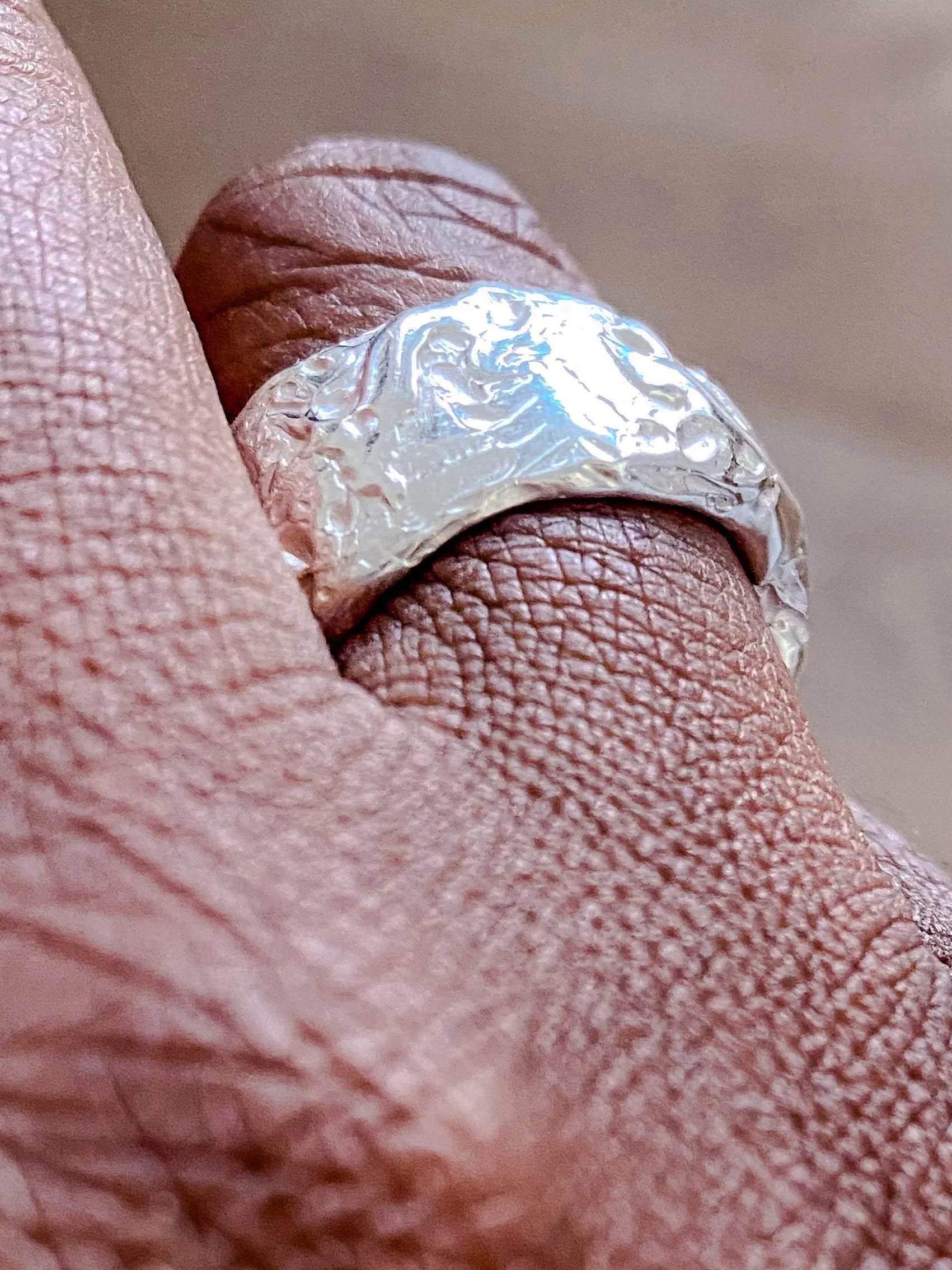 Handmade Tessy's Ring luxury Sterling silver finish, polished finish, full view