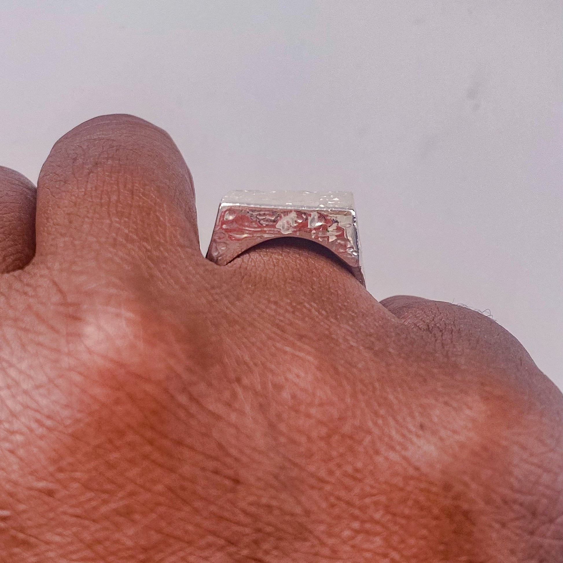 Textured signer ring in gold or silver from Moca Jewellery with free shipping available