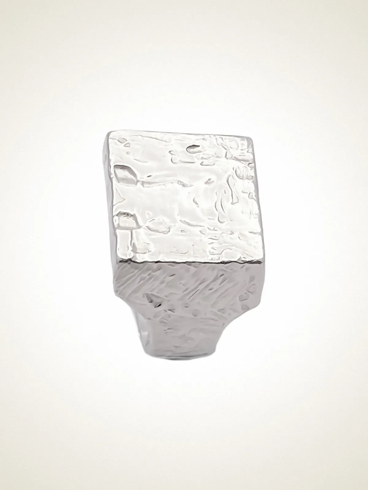 Artisan Textured Signet Ring in premium Sterling silver, minimal design, angle view