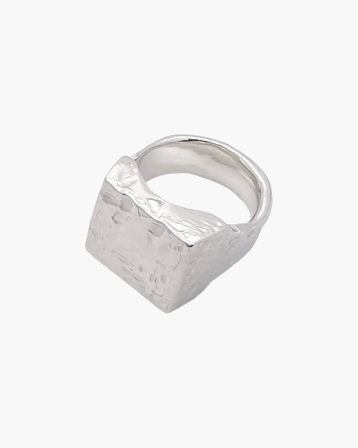 Sterling silver Textured Signet Ring, opposite side