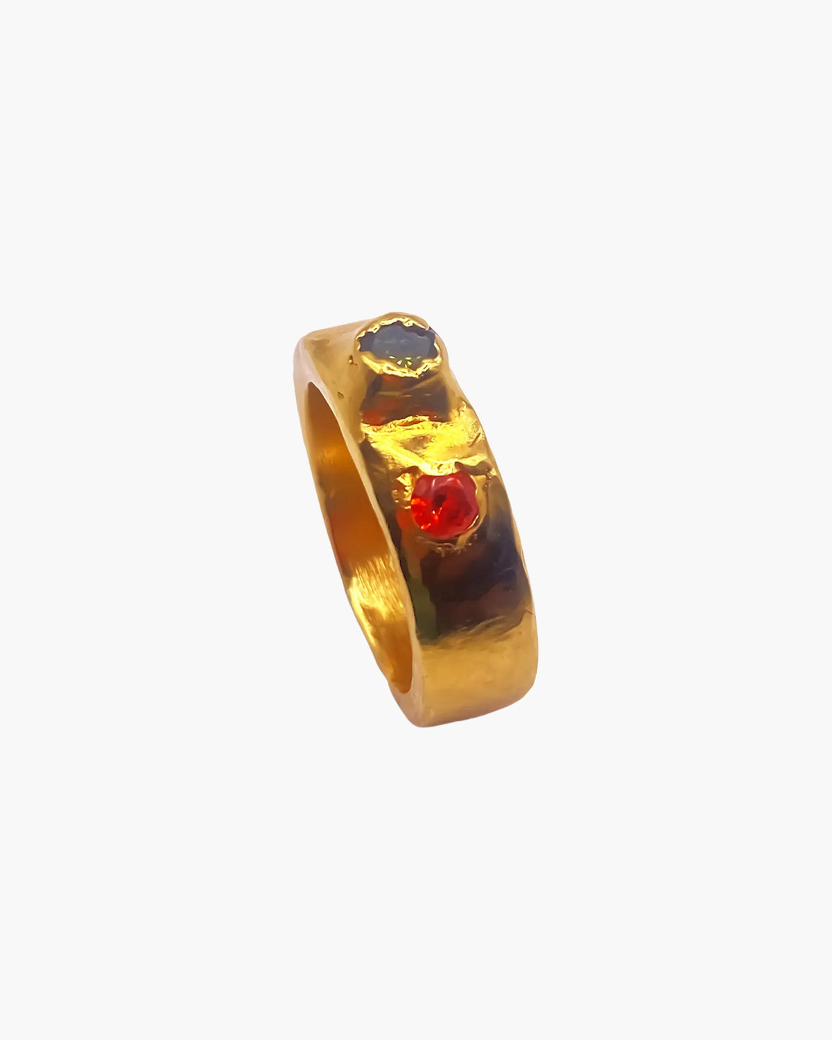 Thickems Band Gem Ring unique handcrafted ring, 18ct Gold Vermeil, beautiful craftsmanship, product detail