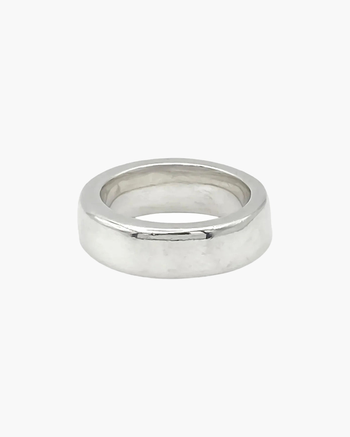 Sterling silver Thickems Band Ring, side view