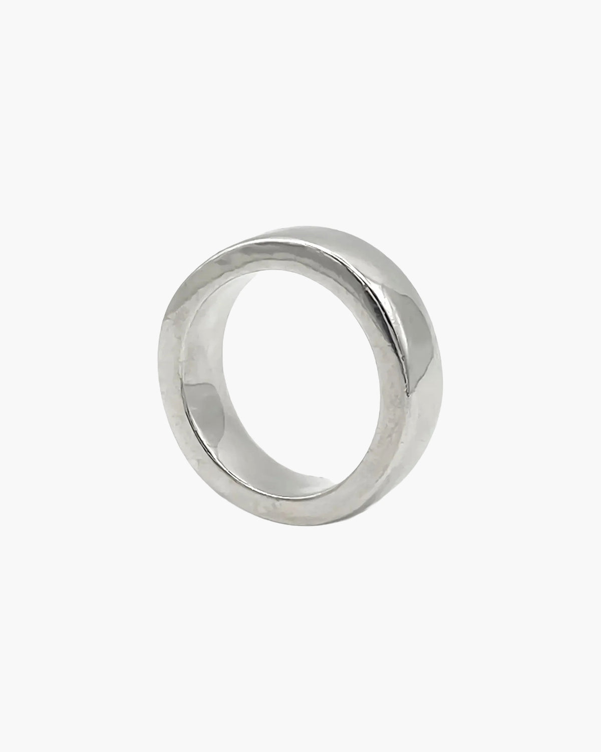 Sterling silver Thickems Band Ring from above
