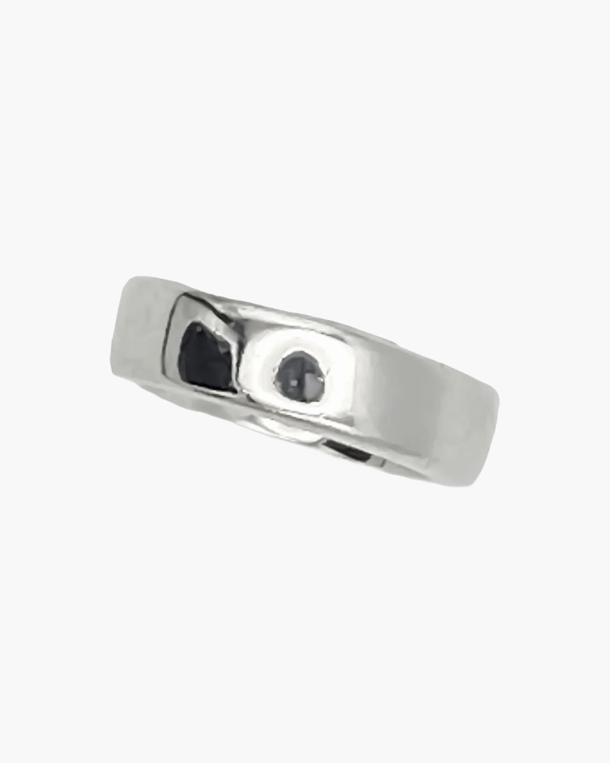 Sterling silver Thickems Band Ring at an angle