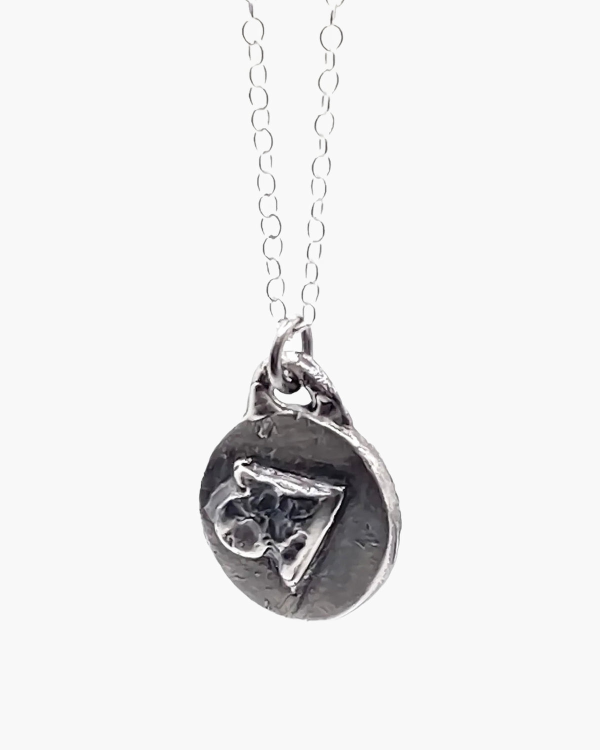 Oxidised patina Trainage and Circle pendant