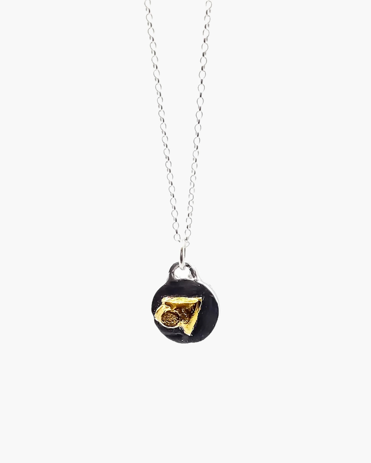 Oxidised Trainage and Circle Chain Necklace, full chain