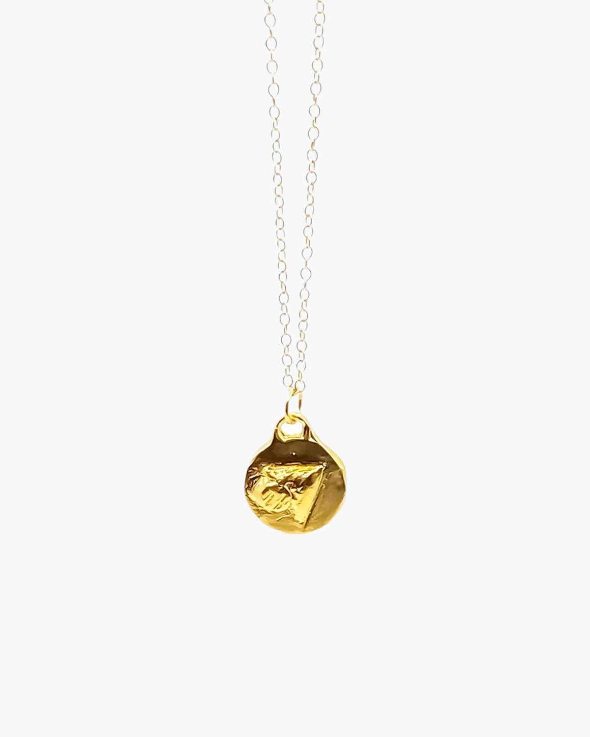 Gold vermeil Trainage and Circle Chain Necklace, full chain
