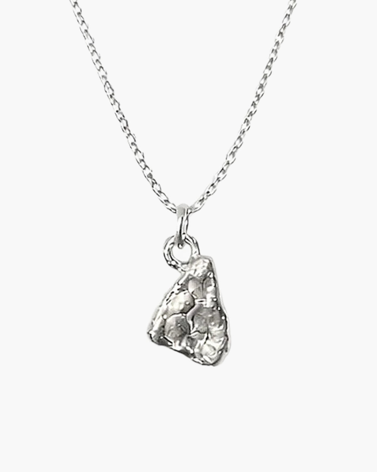 Triad Spark Chain Necklace in sterling silver, a small sculpted triangle pendant