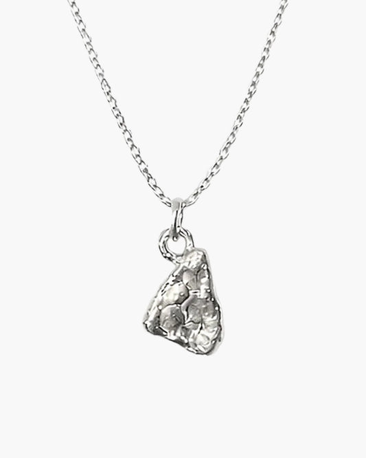 Triad Spark Chain Necklace in sterling silver, a small sculpted triangle pendant