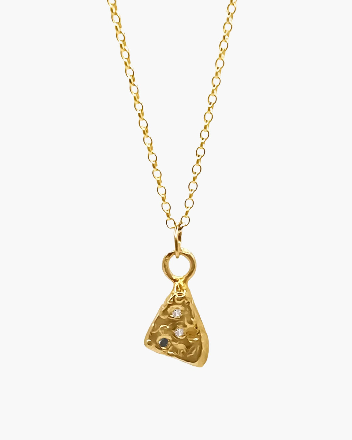 Gold vermeil Triad Spark Gem pendant, front view