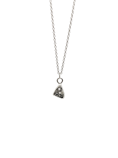 Triad Spark Pendant with gemstones in a minimal triangle shape, gold or silver, free shipping
