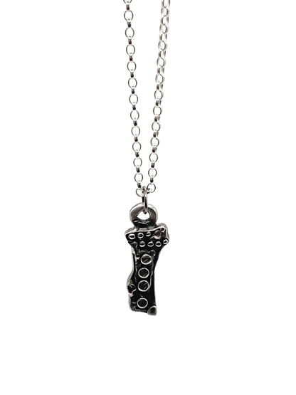 Close-up of Twig Pendant showcasing dark texture - charming oxidised organic texture gold or silver free shipping