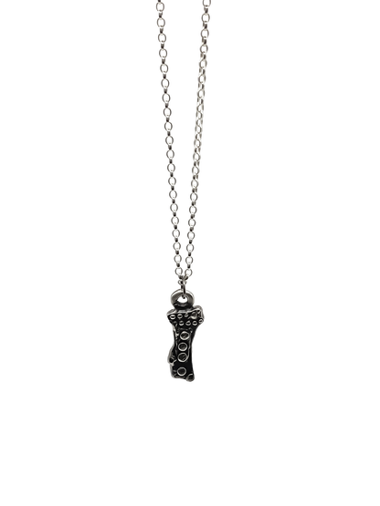 Twig Pendant hanging front-facing on chain - charming oxidised organic texture gold or silver free shipping
