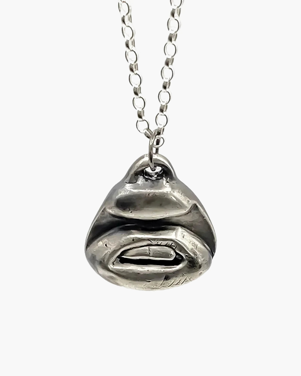 Handcrafted Two Teeth Necklace in Patina, artisan jewelry, elegant design