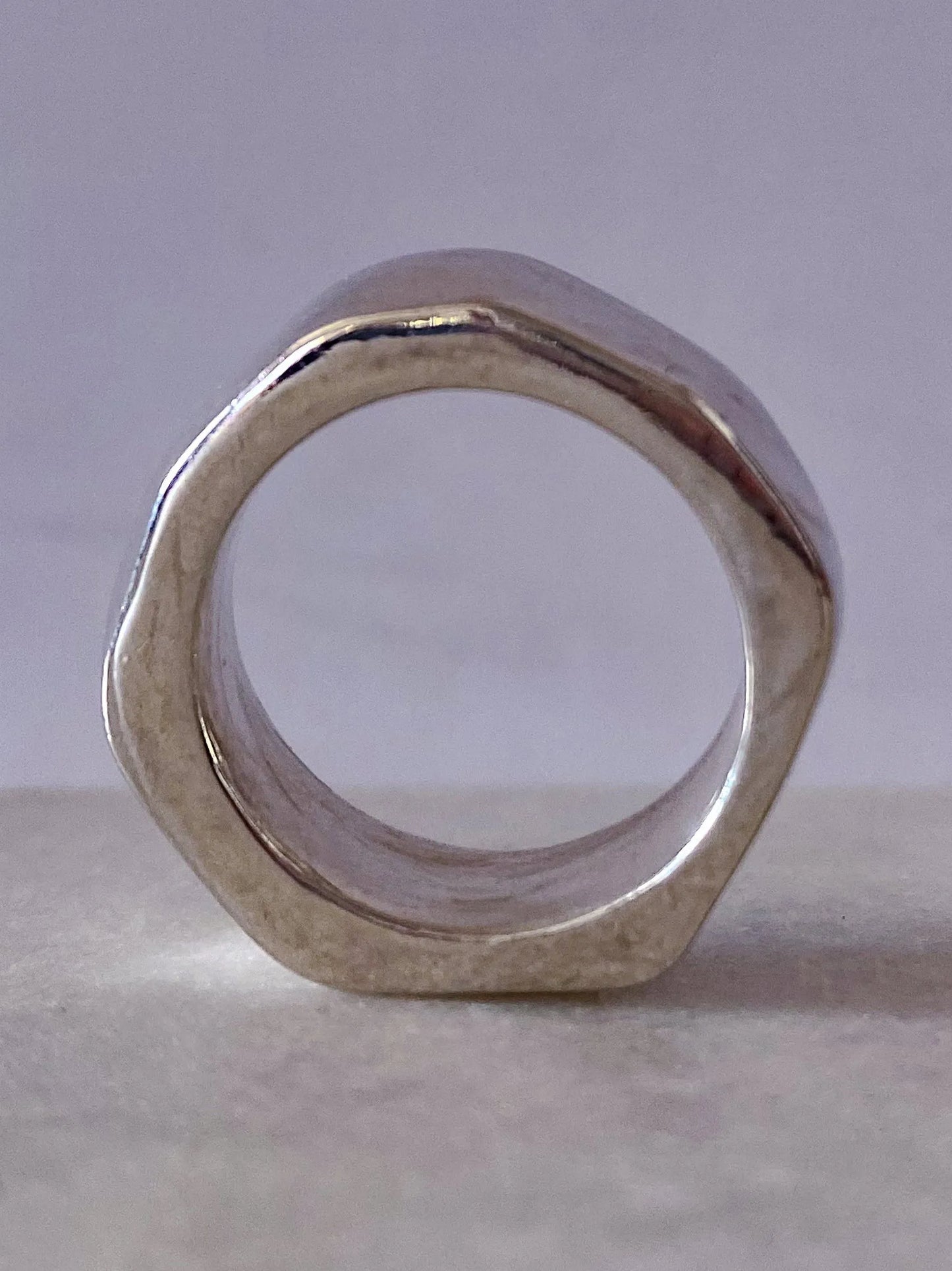 Wonky Nut Ring unique handcrafted ring, Gold Black & Orange Gemstone, beautiful craftsmanship, product detail