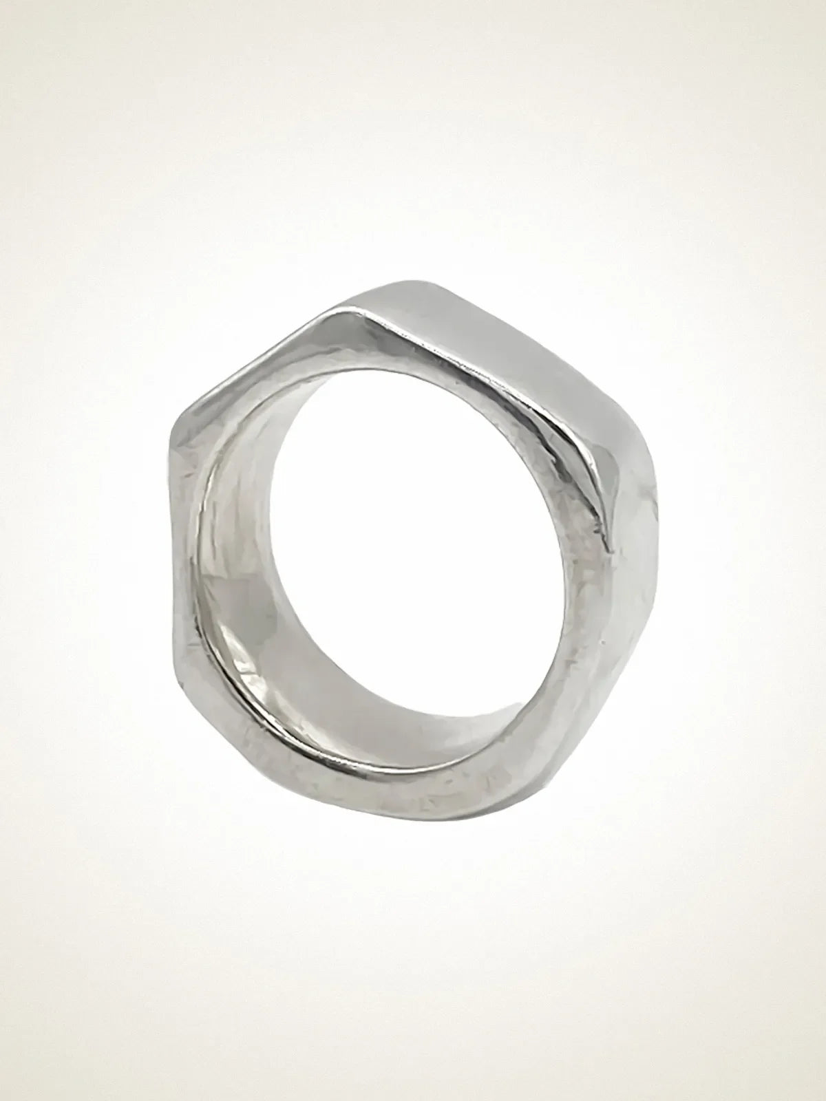 Handcrafted Wonky Nut Ring in Sterling silver, artisan jewelry, elegant design