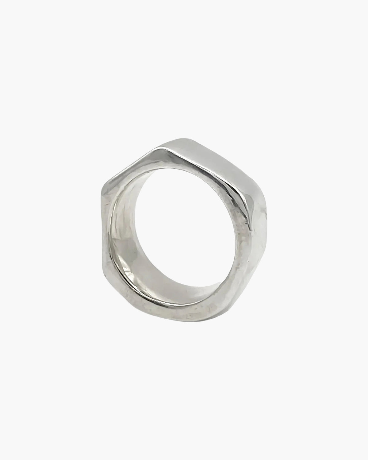 Handcrafted Wonky Nut Ring in Sterling silver, artisan jewelry, elegant design