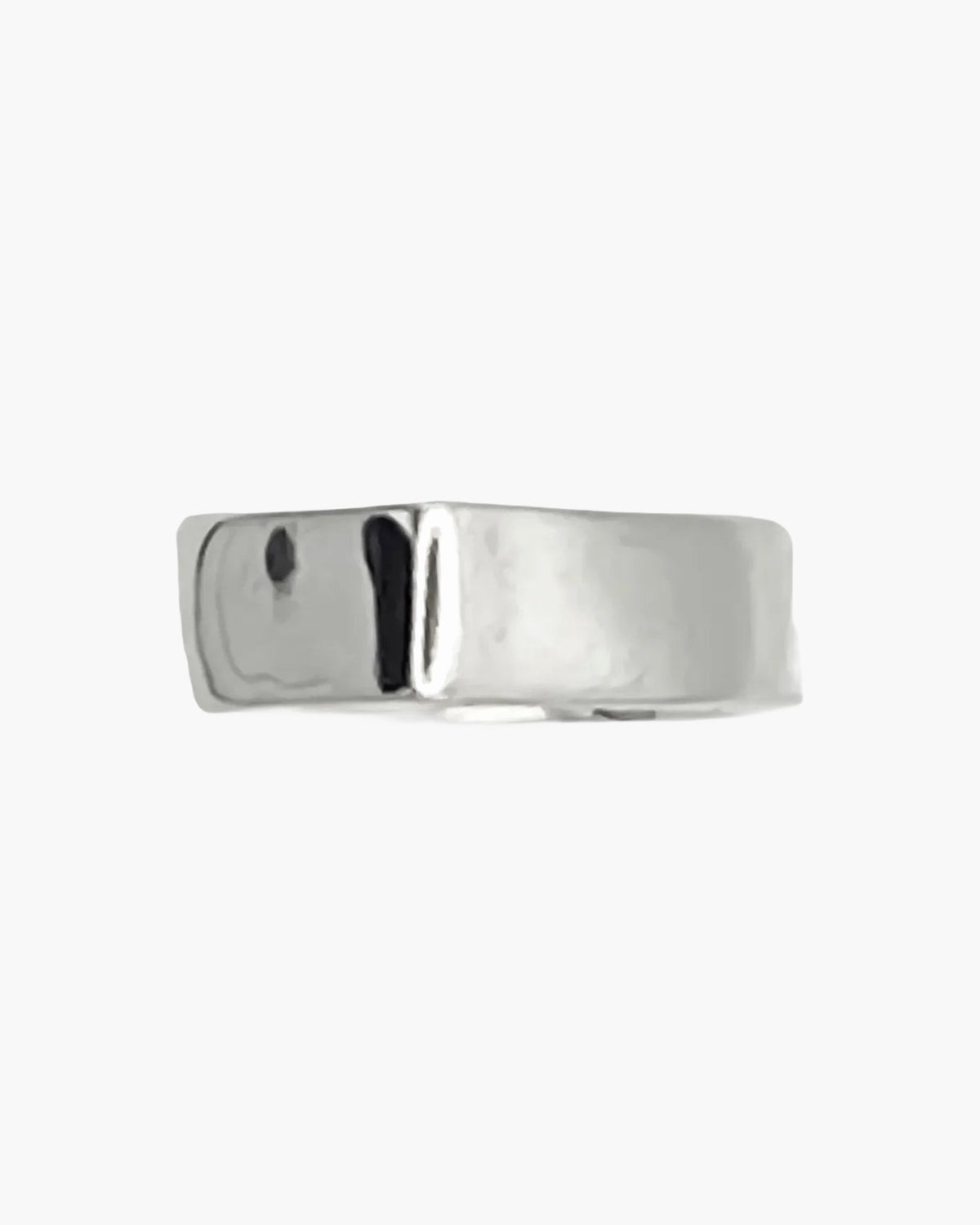 Wonky Nut Ring luxury artisan ring in Sterling silver, stunning finish, styled view